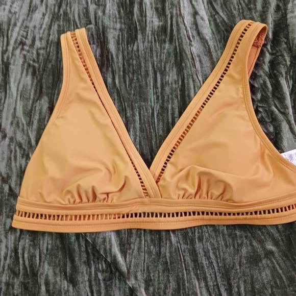 Time and true bikini top only, mustard yellow 💛 nwot - Picture 1 of 3